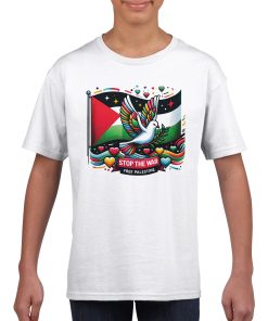 High fashion men's T-shirt with Free Palestine print to support peace