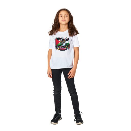 T-shirt for little girl with message Stop War in Palestine